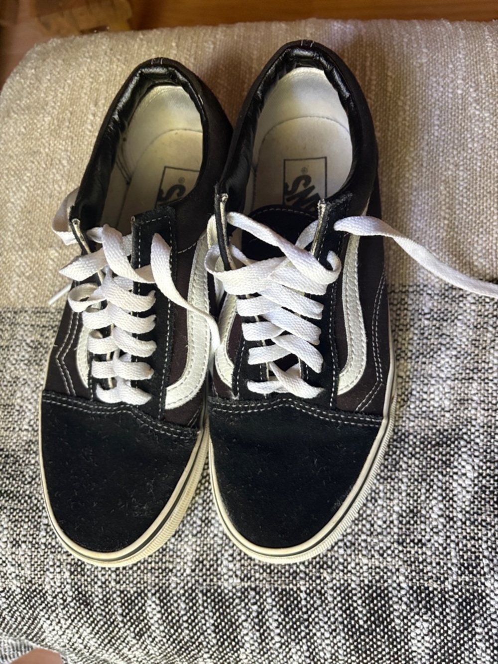 Vans Black & White Old Skool Suede/Canvas Sneakers - Men